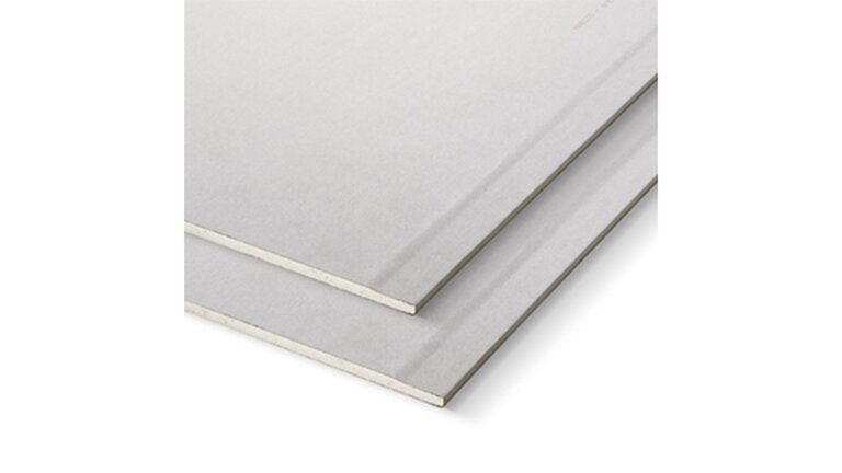 Rigips Habito 12,5, zwei weiße Platten übereinander gestapelt